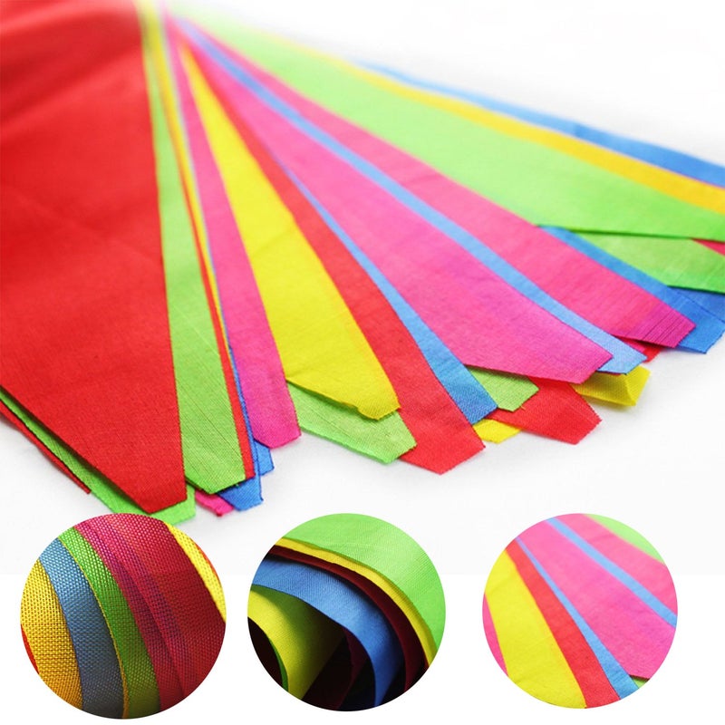 VOVRU 1000ft Multicolor Pennant Banners String Bunting Flag Banner,Nylon Fabric Decorations Flags for Festival Party Celebration Eventsyard Picnics - 600pcs Nylon Fabric Decorations Flags - Image 3